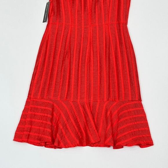 Donna Morgan Textured Trumpet Hem Sheath Dress Red Womens Size 6 - Picture 7 of 10